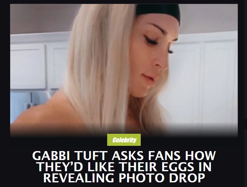 Gabbi Tuft revealing photo drop makes news